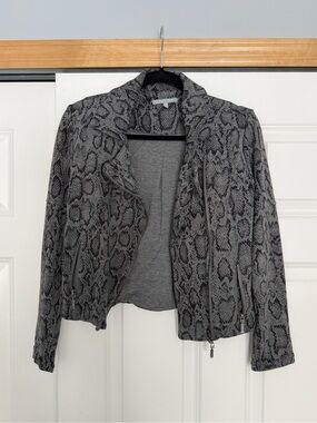 Women's Grey Snake-Print Blazer Jacket
